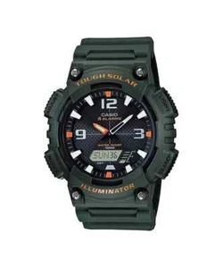 Casio Watch AQS810W-3A CASIO GENTS DUO SOLAR 100M WR GREEN RESIN RRP $169 - Picture 1 of 3