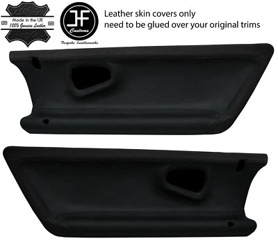 BLACK BLACK 2X DOOR CARD TRIM LEATHER COVERS FITS SMART ROADSTER 452 03-05 JF1 - Image 1 of 3