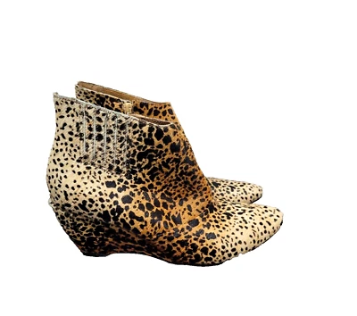 Botines Matisse Nugent cuña leopardo pelo de becerro real cuero talla 6,5 M Foto 1 de 4