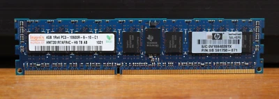 HP 591750-071 Hynix HMT351R7AFR4C-H9 4GB 1Rx4 PC3-10600R DDR3 1333MHz DIMM - Image 1 of 2