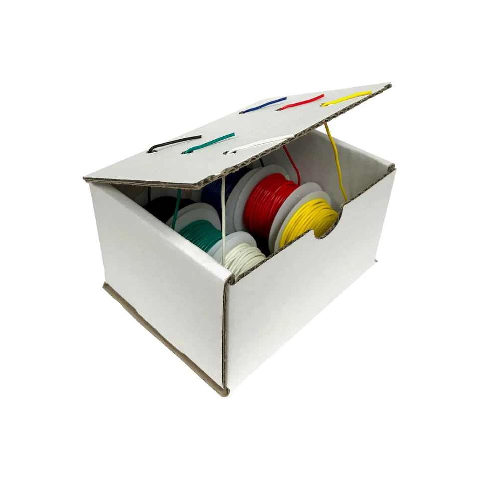 Kit de cables de conexión sólidos calibre 22 AWG 25 pies cada uno 0,0253" de diámetro UL1007 300 voltios Foto 1 de 1