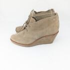 Coach  Cassy Wedge Tan Suede Tie Size 7