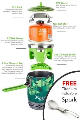 Fire Maple X2 Jetboil alternate Portable Outdoor Cooking Stove Titanium Spork - Image 1 of 4