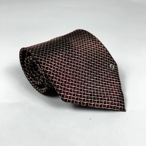 Corbata Versace Classic V2 para hombre 100 % seda roja patrón geométrico hecha a mano - Imagen 1 de 8