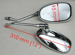 A PAIR OF CHROME MIRRORS FOR PEACE DIABLO CHOPPERS 50CC 110CC 125CC - Foto 1 di 6