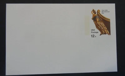 US Postal Card #UX67 12¢ Visit USA Bicentenial Era, Ship Figurehead - New (4067) - Image 1 of 2