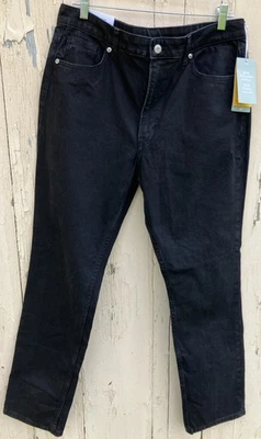 H&M Women’s Size 14 Vintage Straight High Waist Black Denim Jeans New with Tag - Image 1 of 4