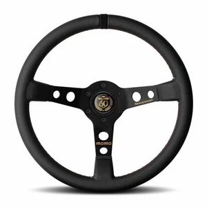 MOMO Momo Steering AM-01 Model 07 Anniversary 60 Premium Black Leather MOD.07 - Picture 1 of 5