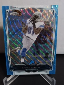 CALVIN JOHNSON 2014 Topps Chrome Blue Wave Refractor Detroit Lions - Picture 1 of 4