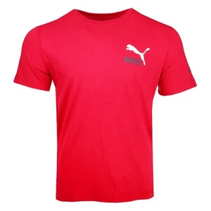 PUMA Nyc Cat Logo Crew Neck Short Sleeve T-Shirt Mens Red Casual Tops 84974833 - Picture 1 of 4