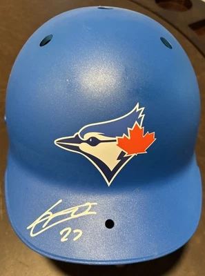 Vladimir Guerrero Jr Autographed Toronto Matte Blue  Full Sized Batting Helmet!! - Image 1 of 3
