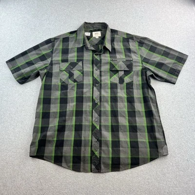 Ecko Unltd Shirt Mens XXL Gray Green Check Short Sleeve Button Up Y2K Adult - Image 1 of 4