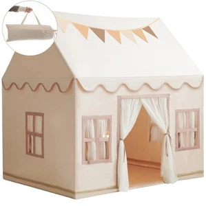 Großes Kinderzelt Spielhaus Basisstoff mit Sternenlichtern, Fahnen und Tragetaschen, ... - Bild 1 von 8
