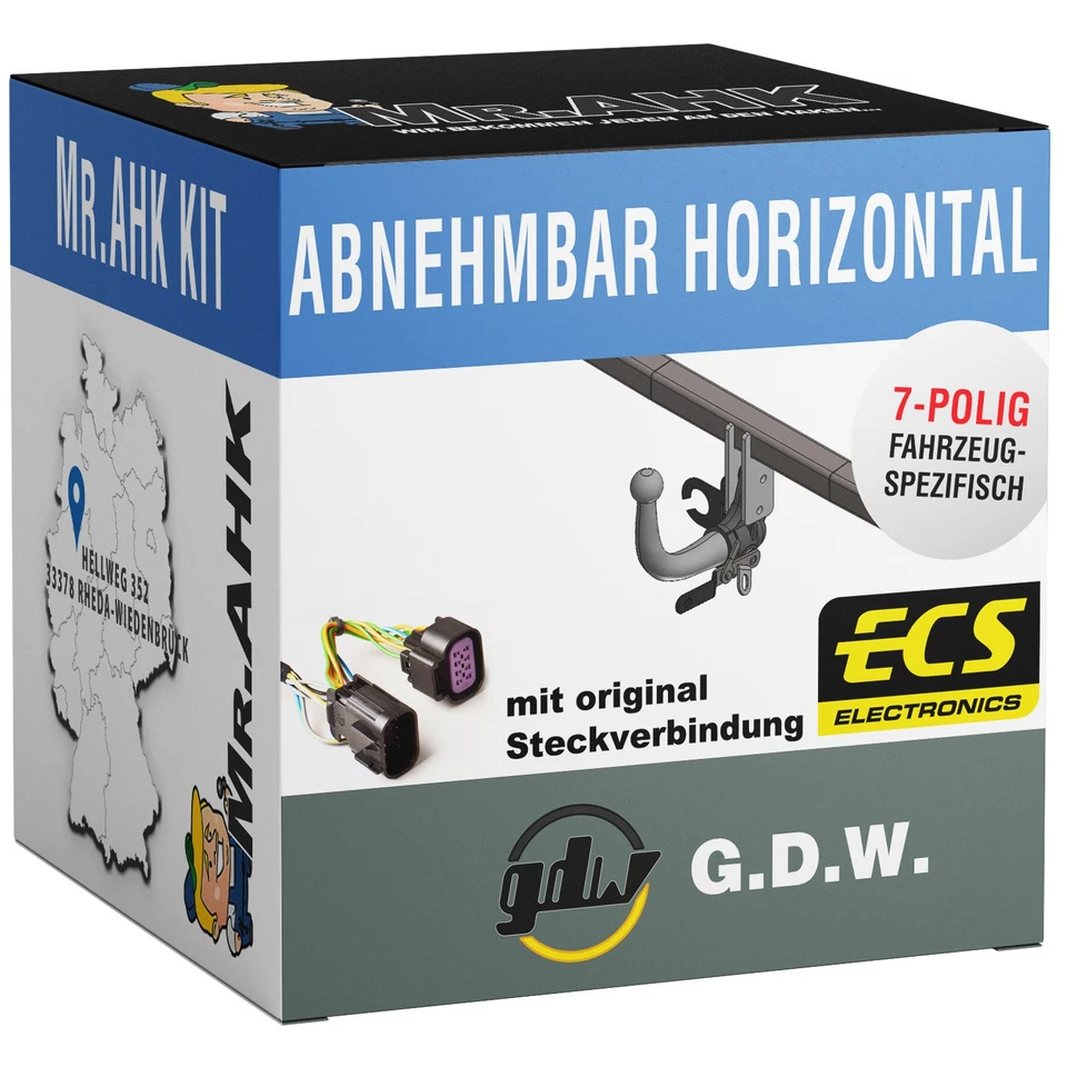 Für Audi A4 8K Limousine 07-15 GDW Anhängerkupplung abnehmbar mit 7polig spezi. - Bild 1 von 3