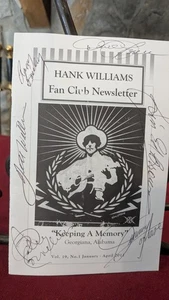 ¡Boletín del Club de Fans Hank Williams autografiado por muchas personas!  - Imagen 1 de 9