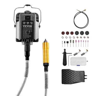 VEVOR Flex 轴磨床 1000W 30000RPM 带脚踏板和 31 件配件 — 第 1/4 张图片