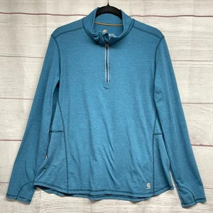 Carhartt Force Women's Teal 1/4 Zip Light weight Long Sleeve shirt Size XL 16-18 - Picture 1 of 12