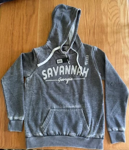 NEU: Savannah, Georgia Vintage Washed Pullover Hoodie - anthrazitfarbene Fronttasche - Bild 1 von 11
