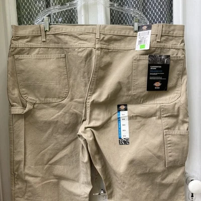 Dickies Relaxed Fit Duck Carpenter Work Jeans Men's 50 X 30 Tan NEW 100 Cotton - Image 1 of 4