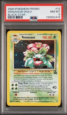 2000 Pokemon Promo Black Star Holo 13 Venusaur PSA 8 New Grade Swirl RARE - Image 1 of 3