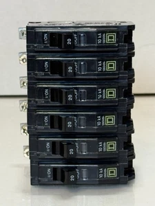 Square D 20A l 1-Pole l Bolt-On l Circuit Breakers l QOB120VH Qty 6 - Picture 1 of 6