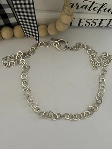 STERLINGSILBER strukturierte Kreis Kette Halskette 20,1 Gramm 20" SEHR SCHÖN! - Bild 1 von 7