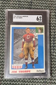 1955 Topps All-American #37 Jim Thorpe HOF Olympics SGC 6 Excellent - Near Mint - Bild 1 von 2