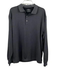 Polo PGA Tour uomo taglia large nera/bianca a righe manica lunga - Foto 1 di 5