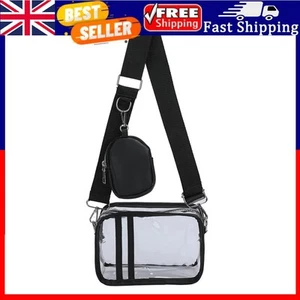 Bolso Bandolera PVC Transparente Informal Mujer Bolso de Hombro con Bolso Pequeño (Negro) - Imagen 1 de 5