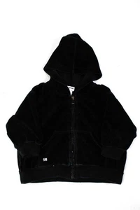 Sonia Rykiel Enfants Solid Velvet Full Zip Hooded Sweatshirt Black Size 18 M - Picture 1 of 4