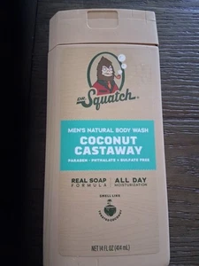 Dr. Squatch Men’s Natural Body Wash Coconut Castaway 14Floz NEW - Picture 1 of 3