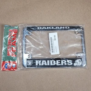 OAKLAND RAIDERS Football NFL Official Motorcycle Silver & Black License Frame. - Picture 1 of 3