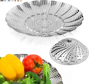 Vegetable Steamer Basket, Premium Stainless Steel Veggie Steamer Basket - Foldin - Picture 1 of 7