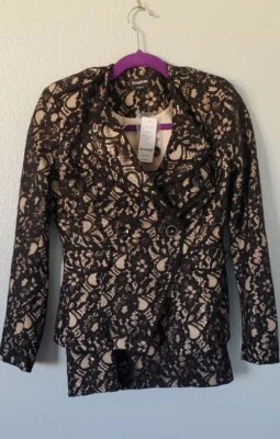 Новый с Ярлыками Bebe кружевной костюм куртка юбка комплект Xs - Изображение 1 из 4