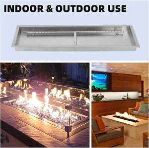 36"x12" Rectangle Drop-in Fire Pit Pan Burner Kit Natural Gas/Propane Fire Pit - Picture 1 of 13