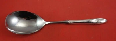 Sculptured Rose by Towle Sterling Silver Berry Spoon HH WS original 11 1/2" - Image 1 of 2