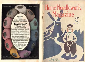 Home Needlework Magazin Juli 1916 Stickerei Klöppeln ausgefallene Nadelarbeiten - Bild 1 von 7