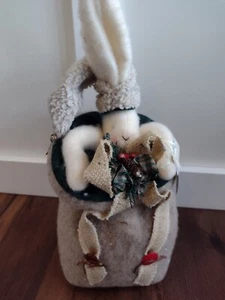 Vintage Bunnies By The Bay Bunny Cranberry Rabbit in a Bag Winter Fall w/tag - Picture 1 of 7