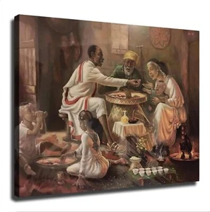 Family Dinner Poster Canvas Print Wall Art Modern Picture Home Bedroom Aesthetic - Picture 1 of 6