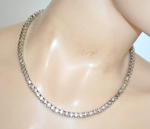 Collana donna argento collier tennis girocollo strass cristalli elegante UN80 - Foto 1 di 4
