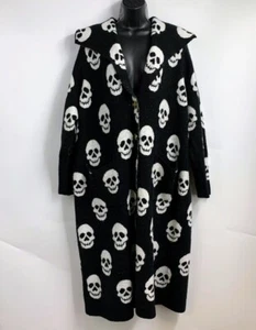 Torrid Women's Skull Button Front Long Sleeve Sweater Coast Size 1X - Picture 1 of 13