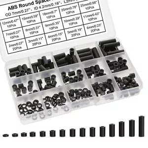 200 pz ID distanziatore rotondo ABS 4,2 mm OD 7 mm lunghezza da 2 mm a 25 mm per viti M4 - Foto 1 di 7