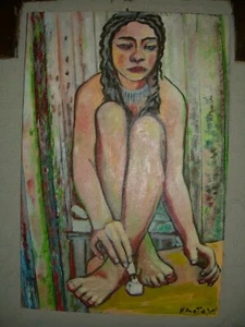 YURI KROTOV - PITTORE RUSSO - RAGAZZA OLIO SU TELA 40X60 - Imagen 1 de 2