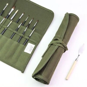 Pinselhalter Roll Up Stifttasche Armee Organizer Aquarell Verpackung Canvas Tasche - Bild 1 von 13