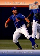 2017 St. Lucie Mets Grandstand #26 Nick Sergakis Columbus Ohio OH Baseball Card