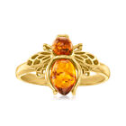 Ross-Simons Amber Bumblebee Ring in 18kt Gold Over Sterling