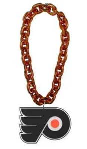 New Hockey Philadelphia Flyers Orange Fan Chain Necklace Foam - Picture 1 of 1