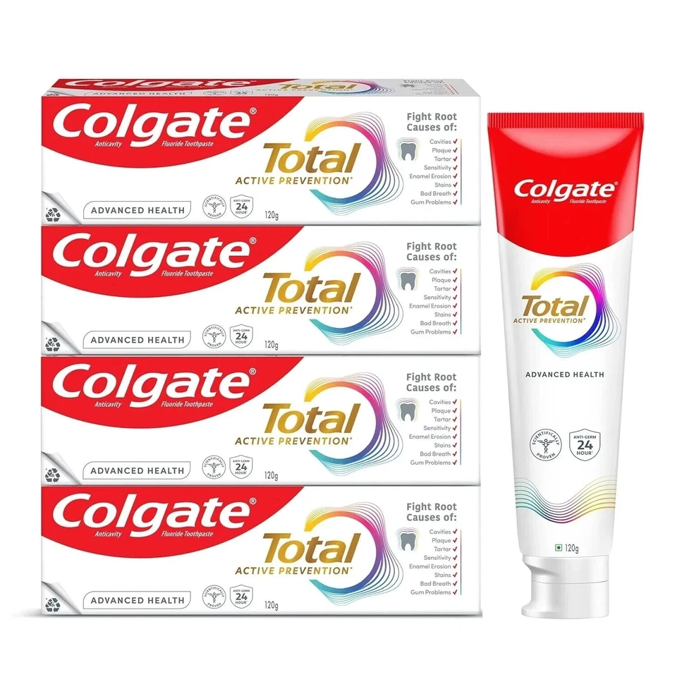 Colgate Total Advanced Health Toothpaste 480g | Anti-Germ 12Hr Pack of 4 - Image 1 of 4