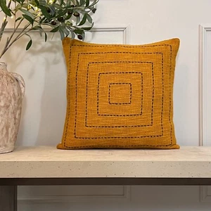 Decorative Throw Pillow Covers 18 x 18 , Boho Farmhouse Cushion Cover - Picture 1 of 5