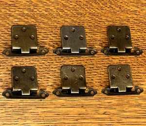 6 Vintage Messing Scharniere Feder Wickel Schrank Set #H16 - Bild 1 von 7